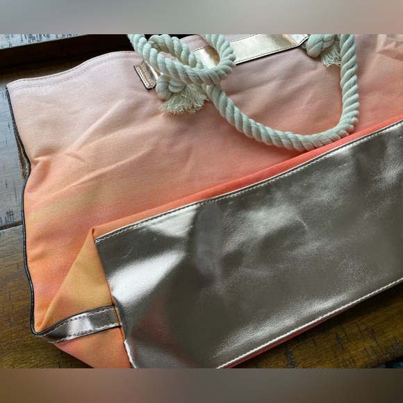 •NWT•Victoria’s Secret Ombré XL Tote Bag with Braided Rope Handles - Picture 5 of 13